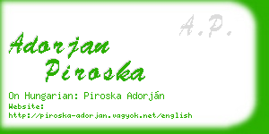adorjan piroska business card
